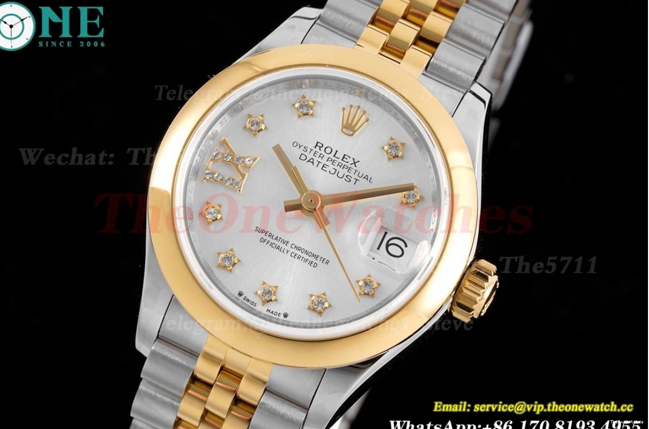 Silver Ladies Dial NH05 Datejust TWS SS 28mm YG 0212